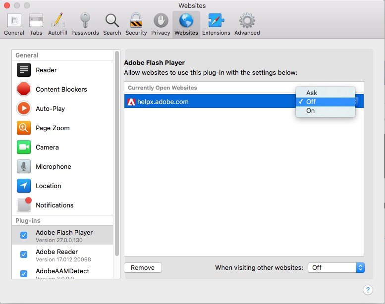 turn on flash player for chrome mac